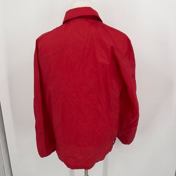 Vintage Izod Lacoste Red Nylon Windbreaker Jacket L Large Lightweight Outerwear - Picture 3 of 9
